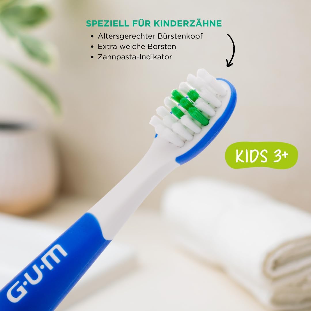 GUM® Playbrush KIDS 3+ Ersatzbürstenköpfe blau, 2 Stück/Packung