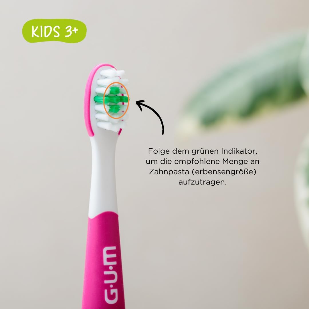 GUM® Playbrush KIDS 3+ Ersatzbürstenköpfe pink, 2 Stück/Packung